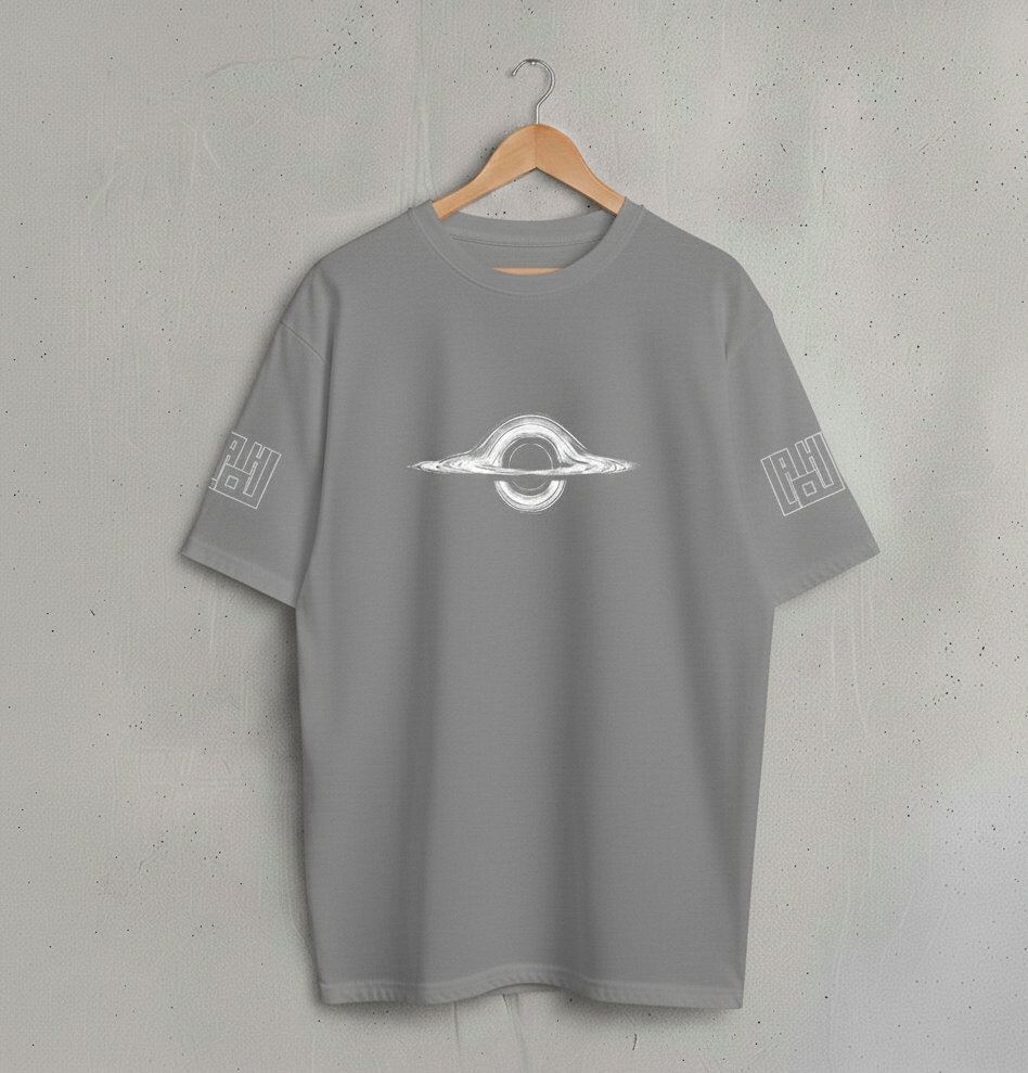 Black Hole Calligraphy Oversized T-Shirt
