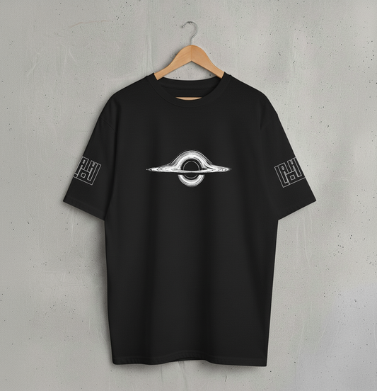 Black Hole Calligraphy Oversized T-Shirt