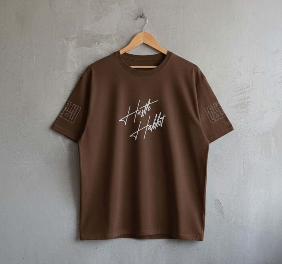 Hustle Habbit Oversized Printed T-Shirt