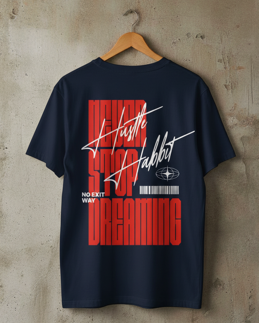 Hustle Habbit Oversized Printed T-Shirt