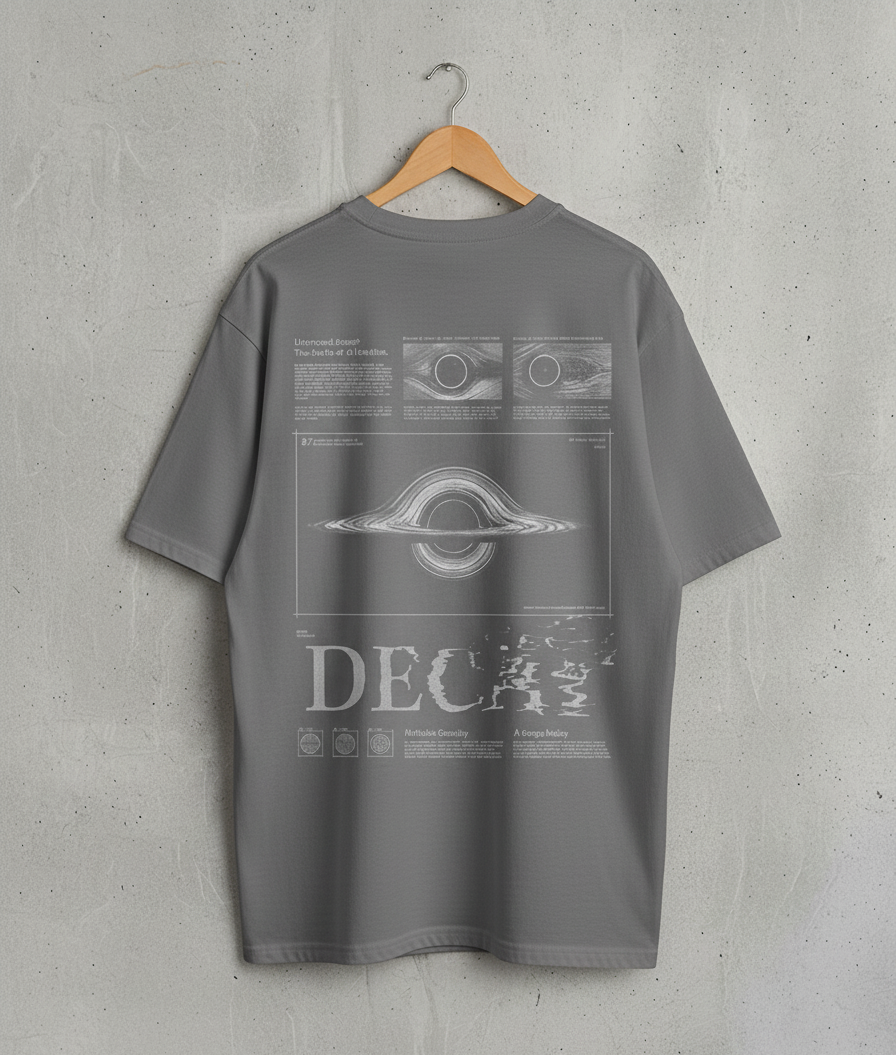 Black Hole Calligraphy Oversized T-Shirt