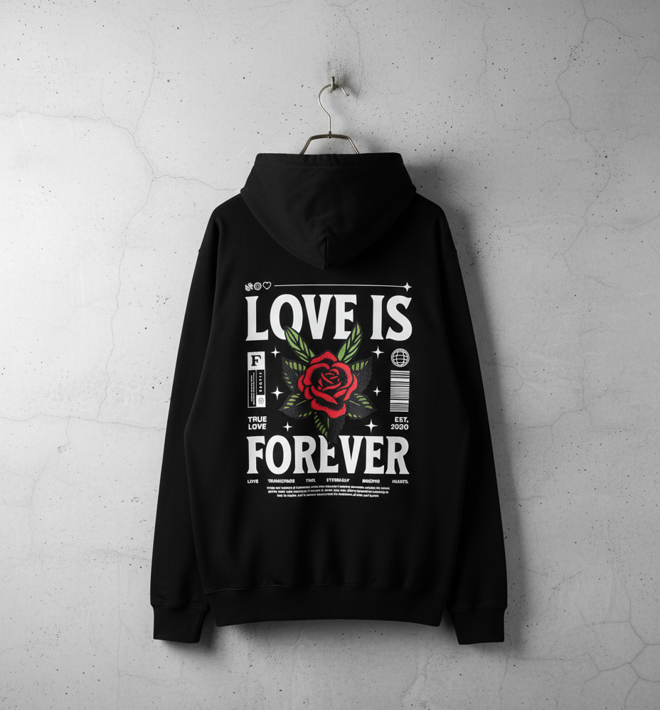 Love is Forever Printed Hoodies