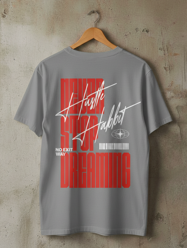 Hustle Habbit Oversized Printed T-Shirt