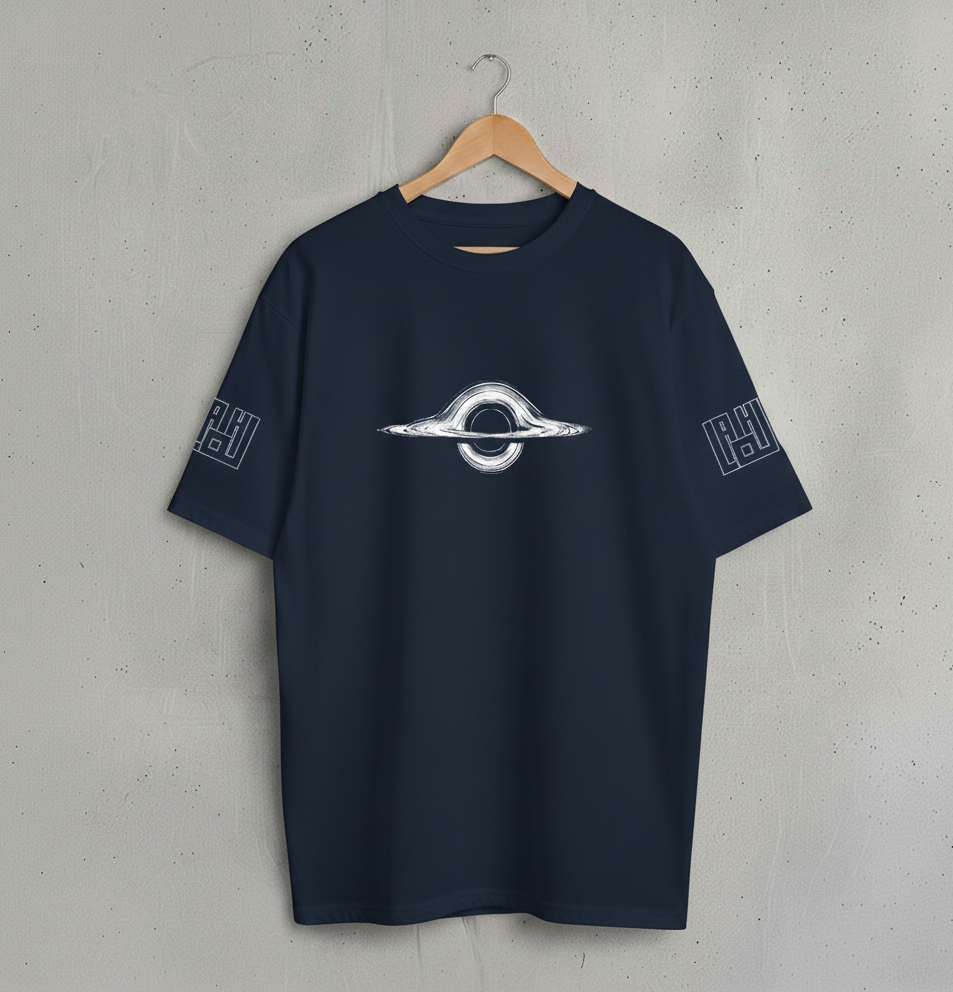 Black Hole Calligraphy Oversized T-Shirt