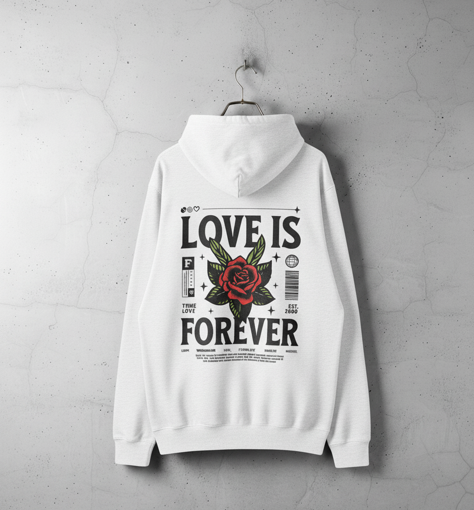 Love is Forever Printed Hoodies