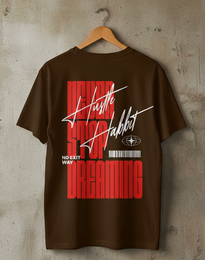 Hustle Habbit Oversized Printed T-Shirt