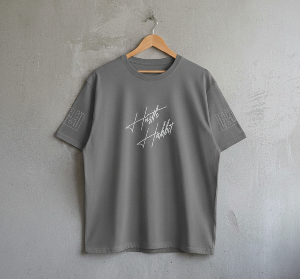 Hustle Habbit Oversized Printed T-Shirt