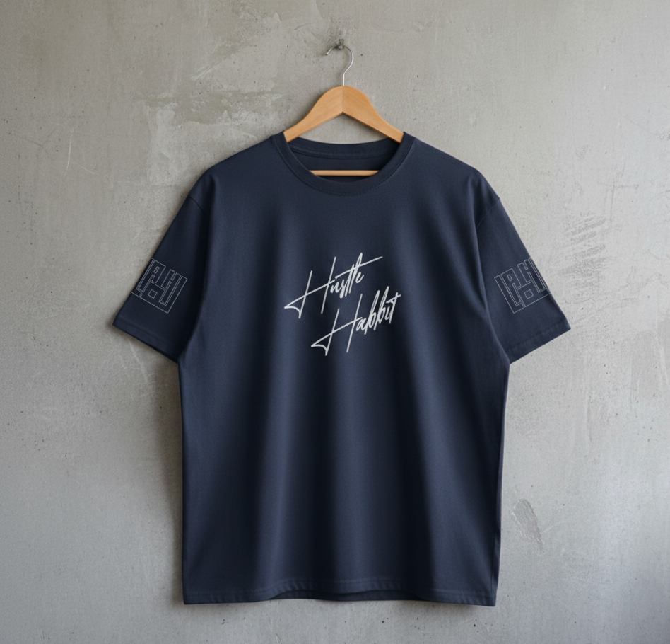 Hustle Habbit Oversized Printed T-Shirt