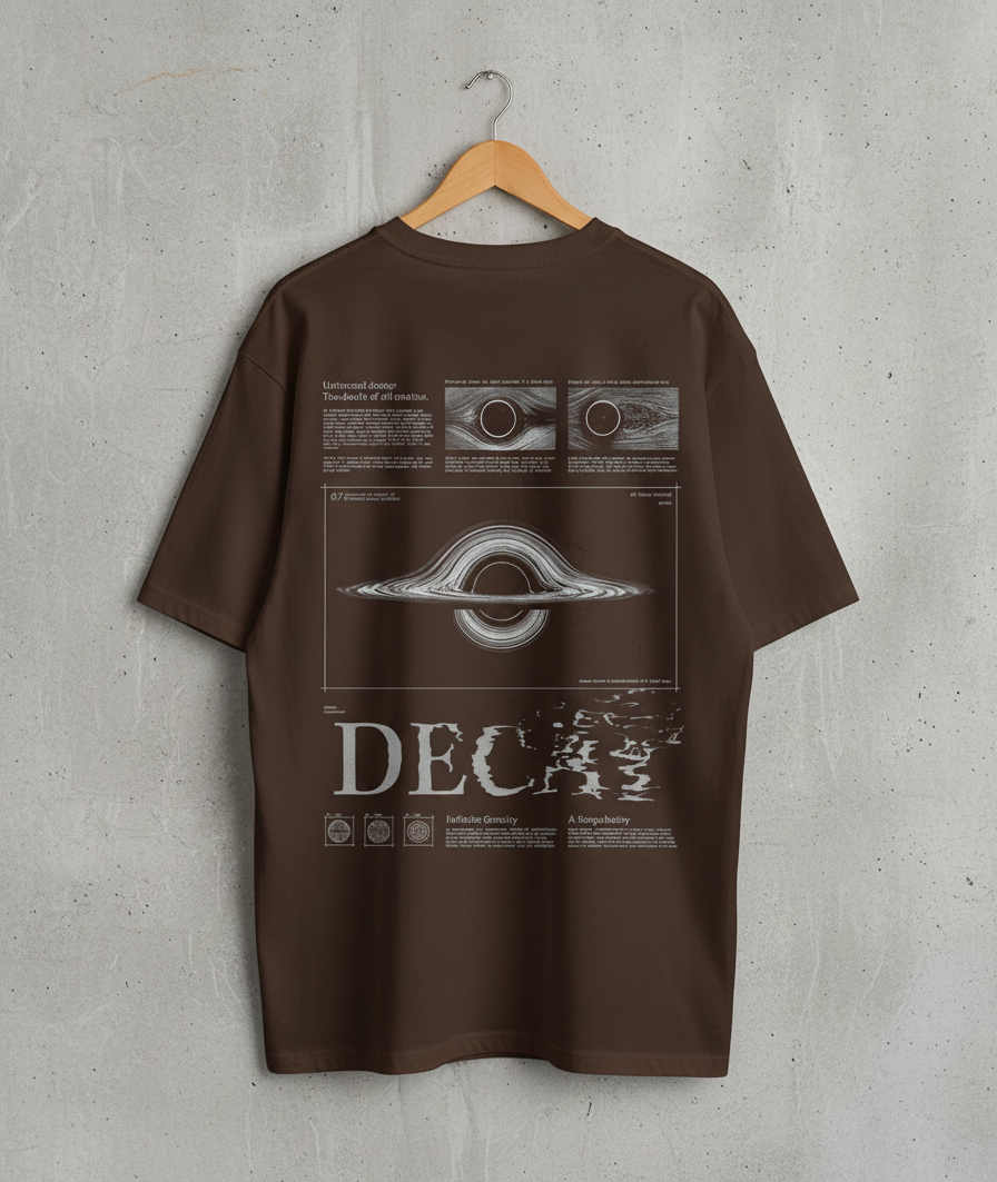 Black Hole Calligraphy Oversized T-Shirt