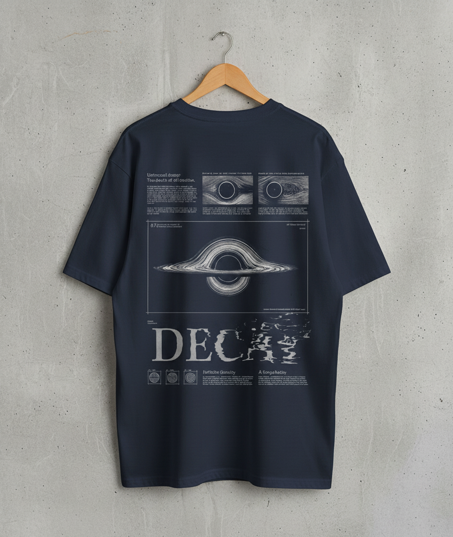 Black Hole Calligraphy Oversized T-Shirt