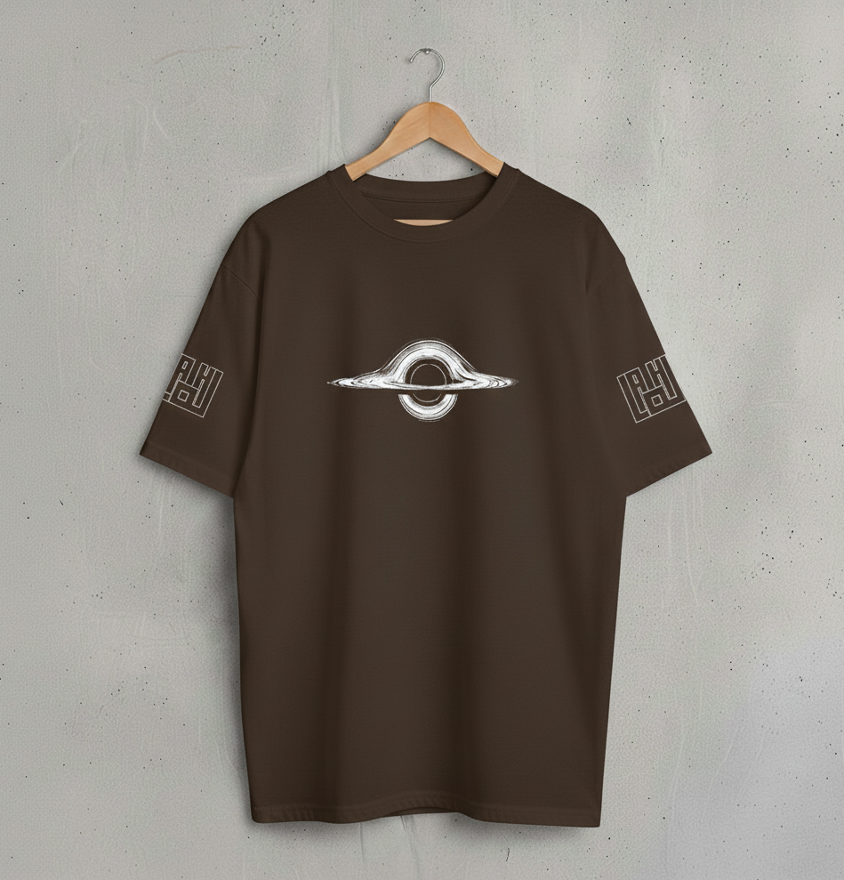 Black Hole Calligraphy Oversized T-Shirt