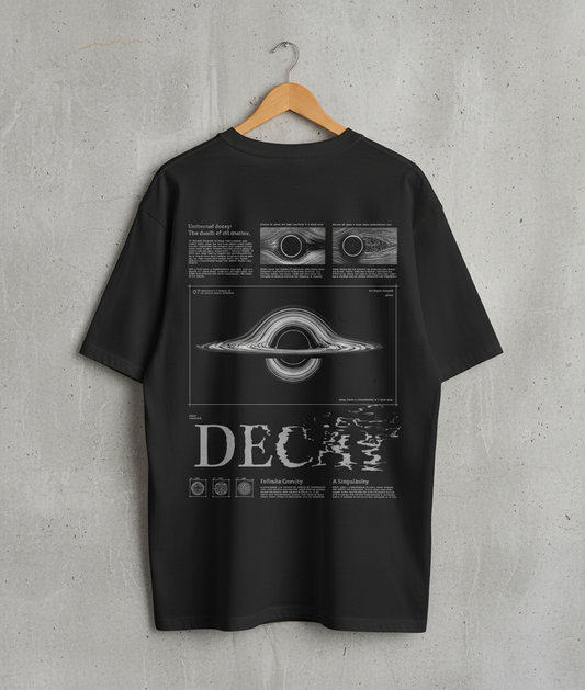Black Hole Calligraphy Oversized T-Shirt