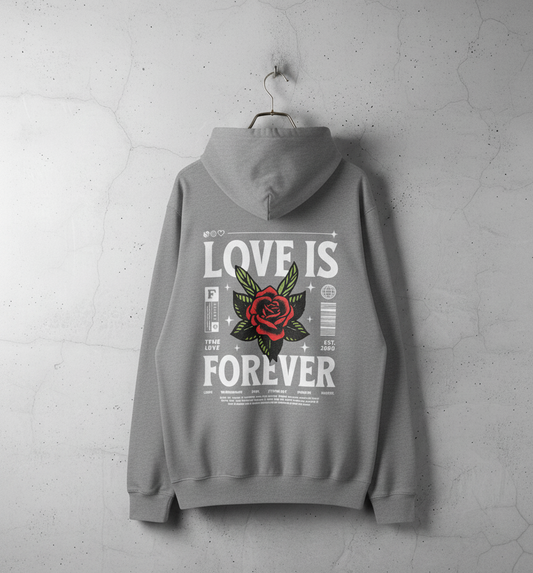 Love is Forever Printed Hoodies