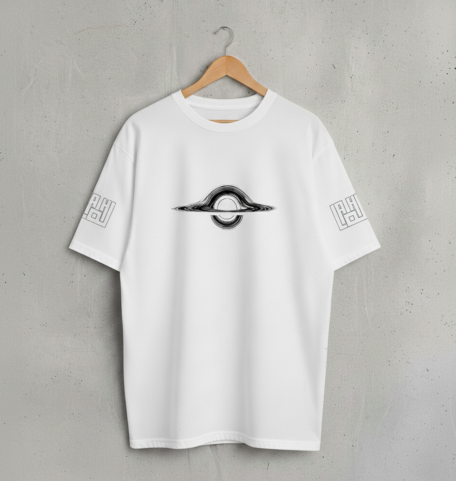 Black Hole Calligraphy Oversized T-Shirt