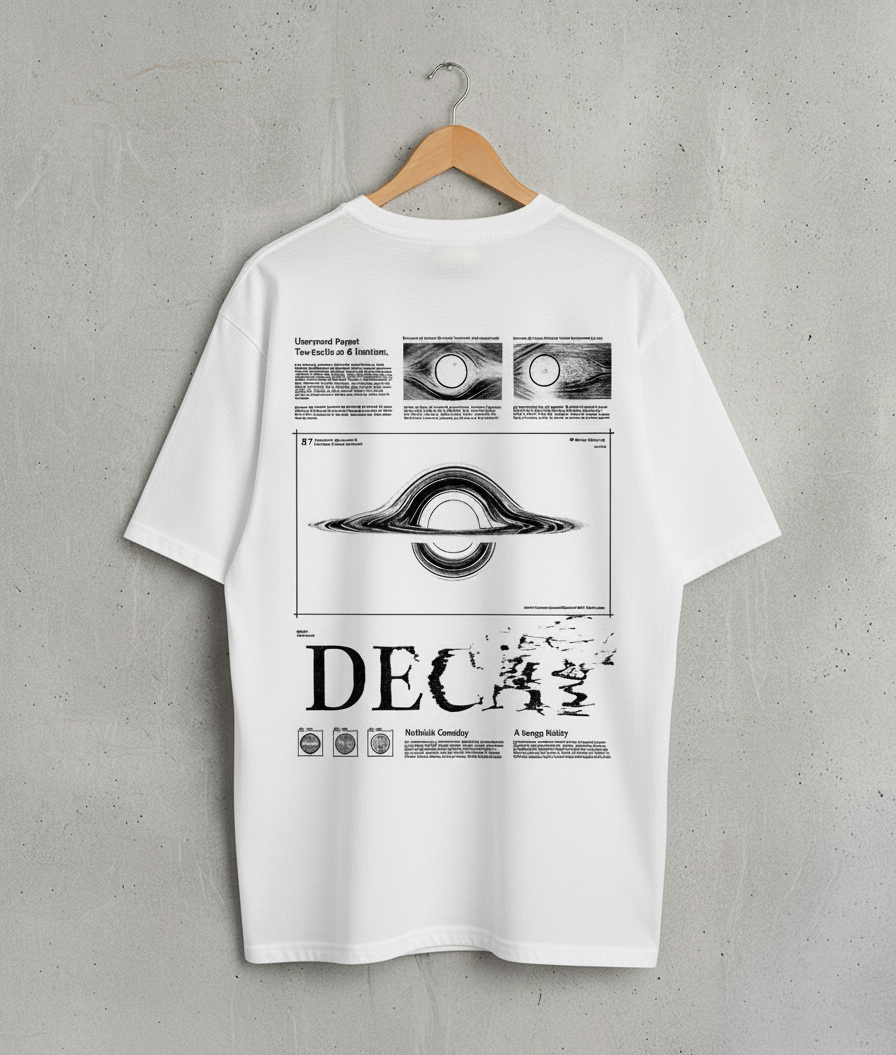 Black Hole Calligraphy Oversized T-Shirt